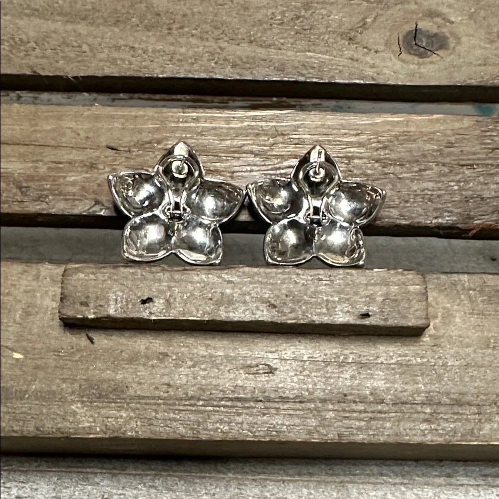 Judith Jack great shape Marcasite pave red garnet crystal rock gemstone earrings - Picture 6 of 10